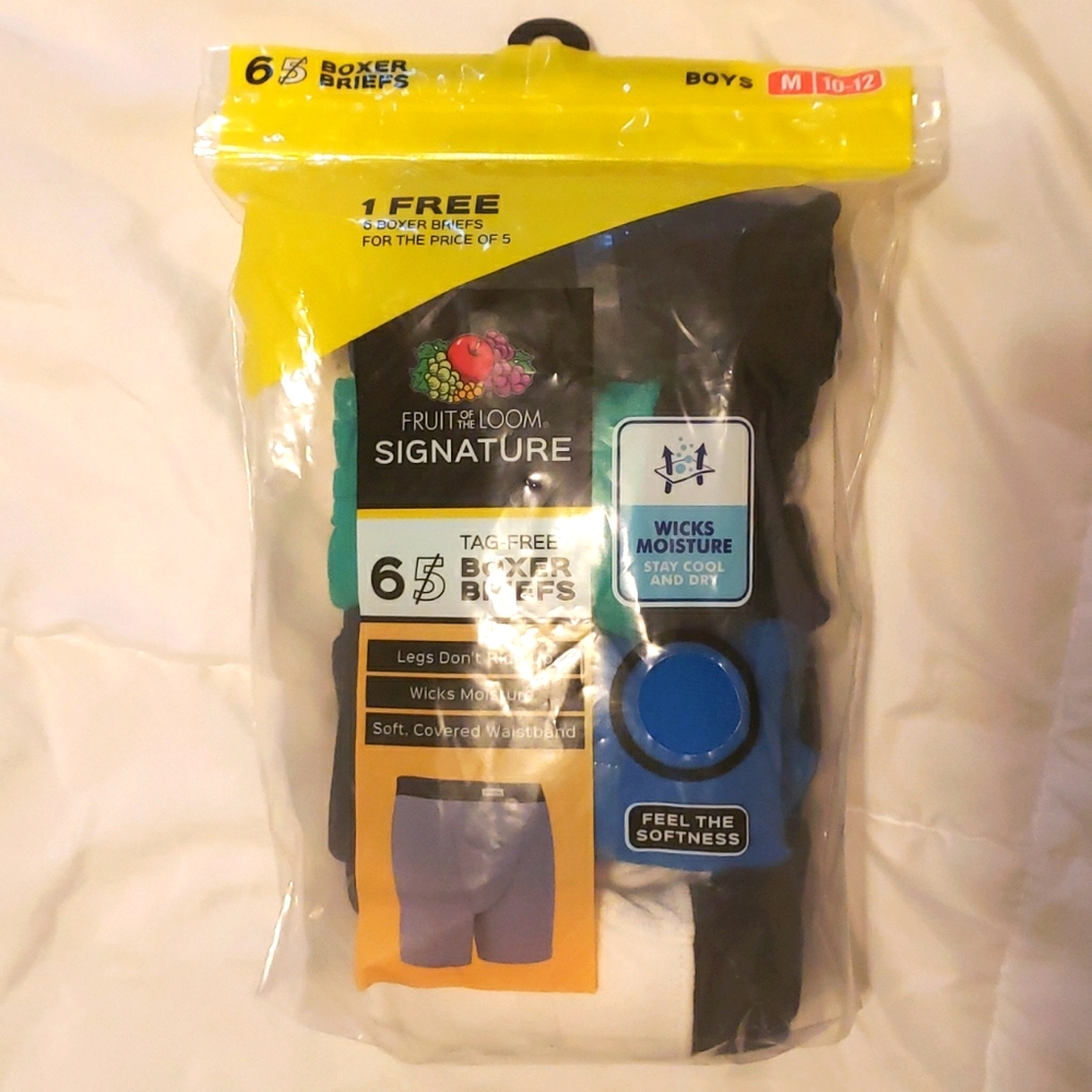 Kids boxer briefs - 6 pack medium 10-12